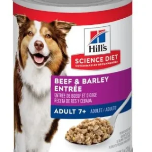 Conserve entrée de boeuf et d’orge, pour chiens adultes 7+, Science Diet 370g (13oz)