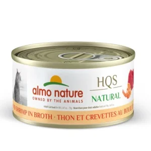 Conserve pour chat, Hqs Natural Thon et Crevette au Bouillon, Almo Nature 70g
