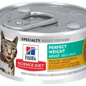 Conserve pour chats adultes, poids parfait de poulet et légumes, Science Diet 82g (2.9oz)