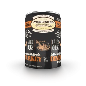 Conserve pour chien pâté à la dinde sans grains, Oven-Baked 354g 12.5 oz