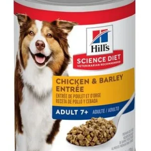 Conserve pour chiens adultes 7+ poulet et orge, Science Diet 370g (13oz)