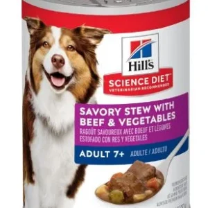 Conserve ragoût de bœuf et légumes , pour chiens adultes 7+, Science Diet 363g (12.8oz)