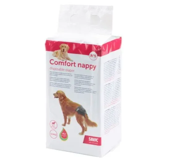 Couches pour chien « Comfort Nappy » x12 (Taille 1) – Savic J’ai plus de croquettes