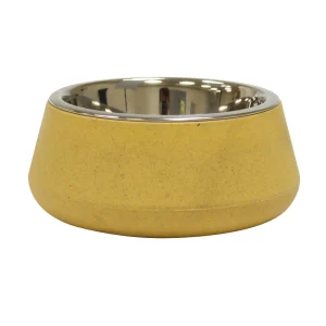 Croci - Bol en Bamboo et Acier TIERRA Jaune pour Chien