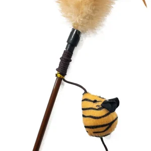 Croci - Jouet Canne à Pêche Souris Plume pour Chats - 47cm