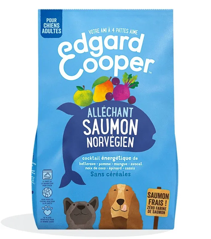 Croquettes chien adulte « Alléchant saumon » sans céréales (2.5 kg) – Edgard & Cooper J’ai plus de croquettes