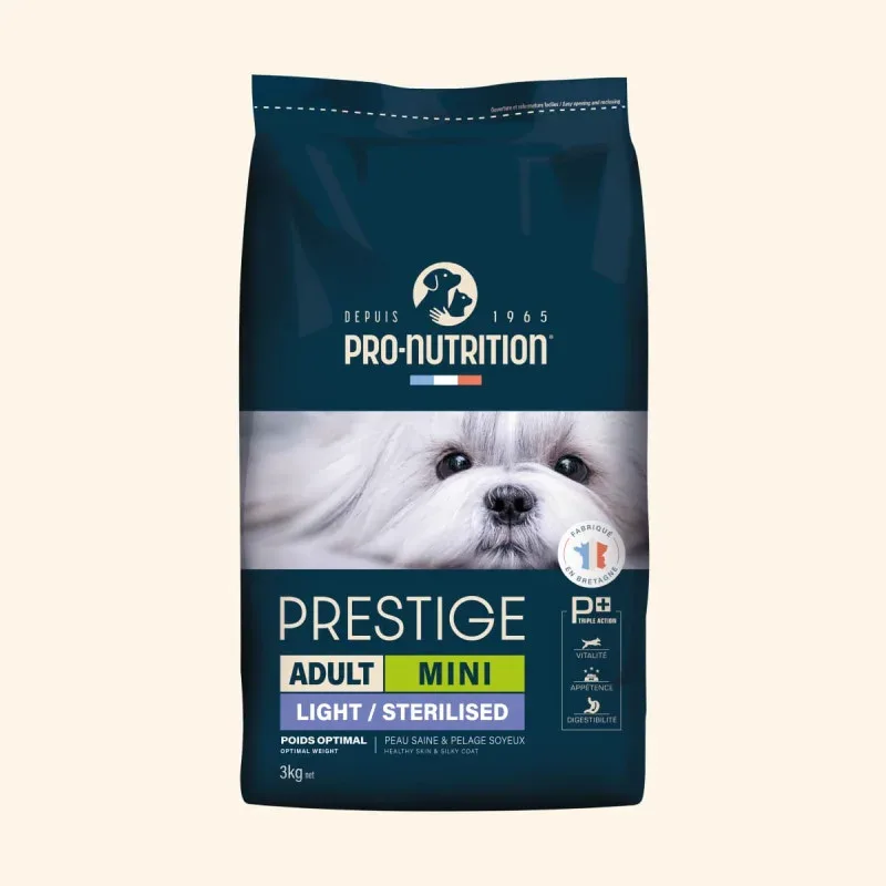 Croquettes Chien Stérilisé Mini – Prestige Light & Sterilised Pro-Nutrition