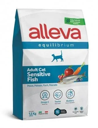 Croquettes Digestion Sensible Poisson Adulte Chat (1.5 kg) – Alleva Equilibrium J’ai plus de croquettes