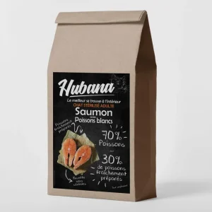 Croquettes Hubana stérilisé sans céréales saumon – Huberland