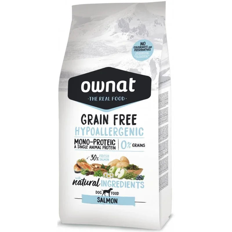 Croquettes hypoallergénique Ownat Grain Free Saumon 14kg