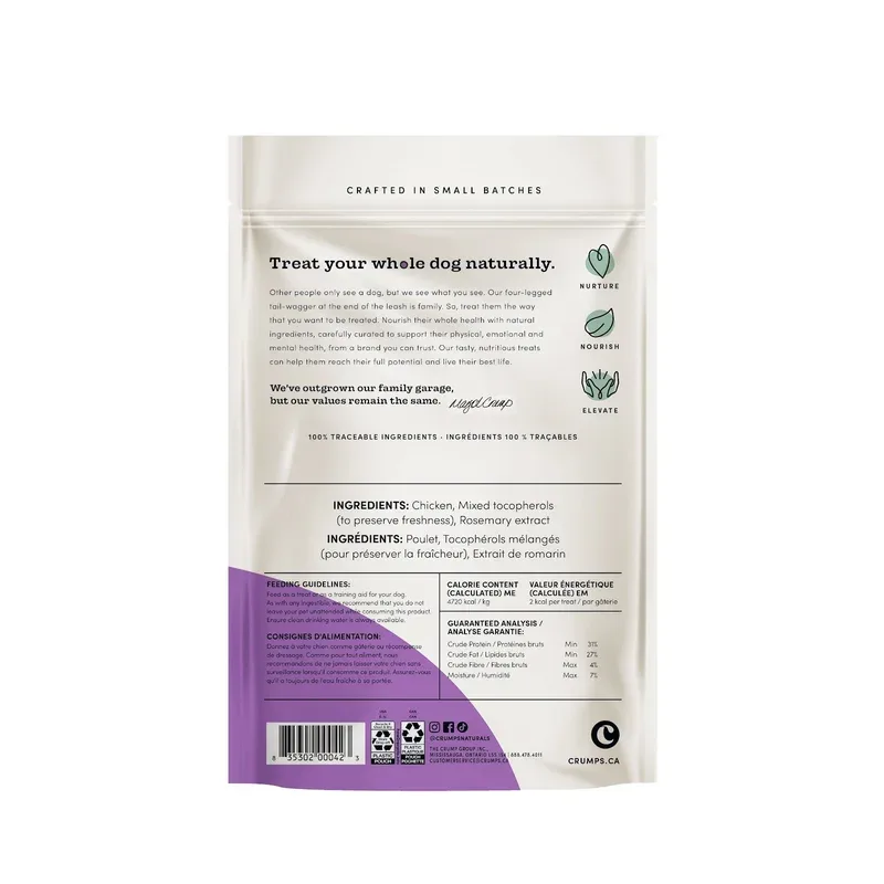 Crumps’ Naturals – Bouchées de Poulet – Gâteries Lyophilisées pour Chiens