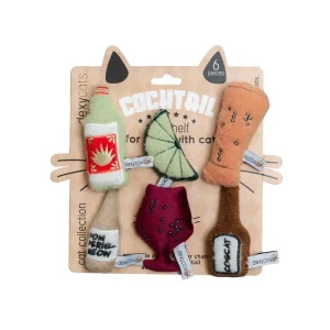 Dexypaws – Ensemble de 6 Cocktails avec Herbe à Chat – Jouet en Peluche pour Chats