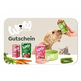 Digitale Geschenkkarte für Hunde- & Katzenfutter WOW.pet