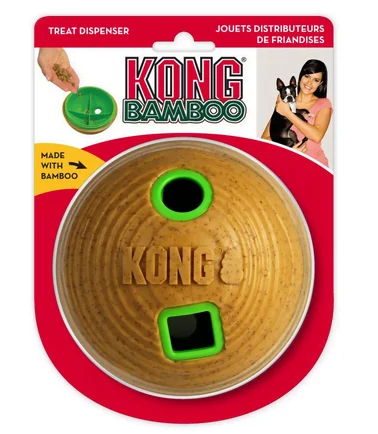 Distributeur gâteries balle bamboo moyenne pour chiens, Kong - Image 2