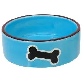 Dog Fantasy Gamelle En Céramique – Bleu – 12.5×4.5cm – Gamelle et distributeur Chien – Gamelle et distributeur Dog Fantasy