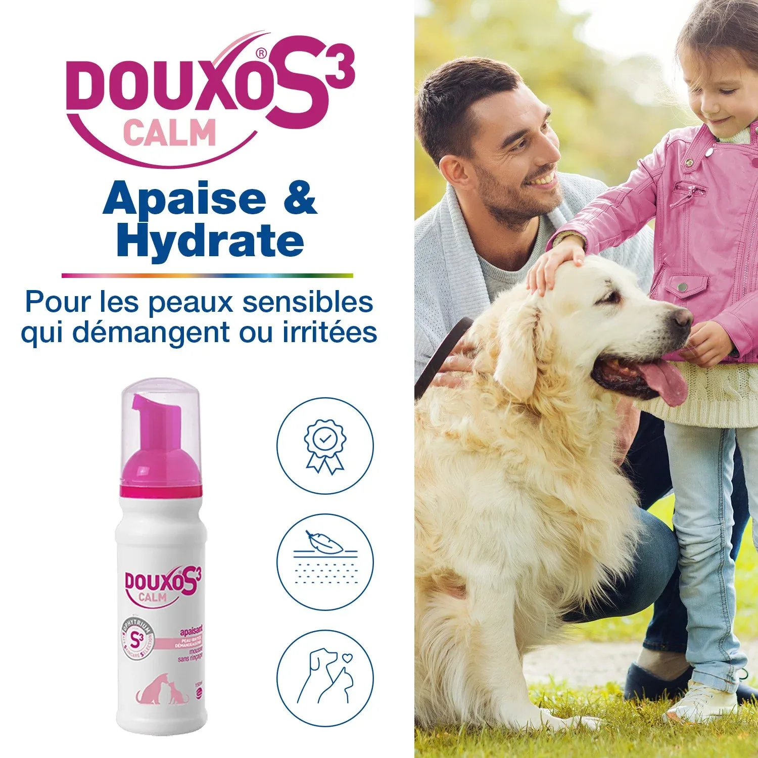 Douxo S3 Calm Mousse sans rinçage peau irritée et démangeaisons chat, chien - Image 2