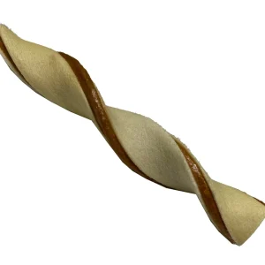 Duo twists blanc/bacon, gâterie pour chien 5″
