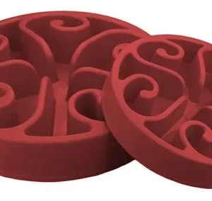 Eat Slow Live Longer Mangeoire ronde anti-gloton rouge – France