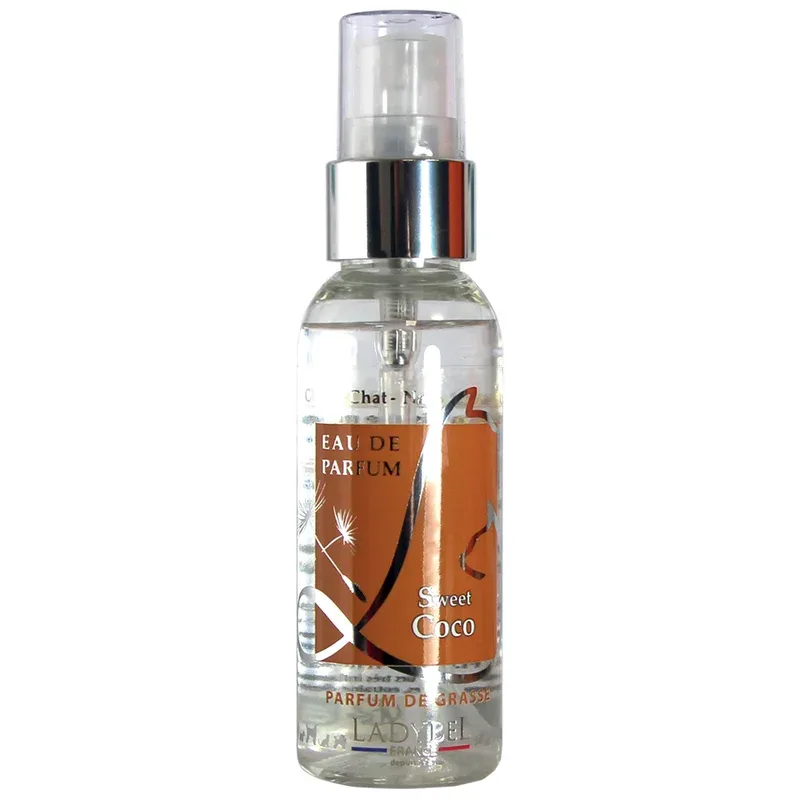 Eau de parfum Sweet Coco Ladybel : 50ml – Shampoing et soins pour le chat : la sélection Natur’animo – Notre passion, vos animaux !