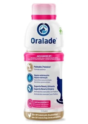 Ecuphar Solution de réhydratation orale Oralade Advanced Rf+ chez le chat – France
