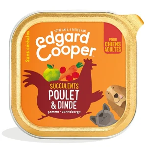 Edgard & Cooper - Barquette au Poulet et à la Dinde pour Chien - 300g