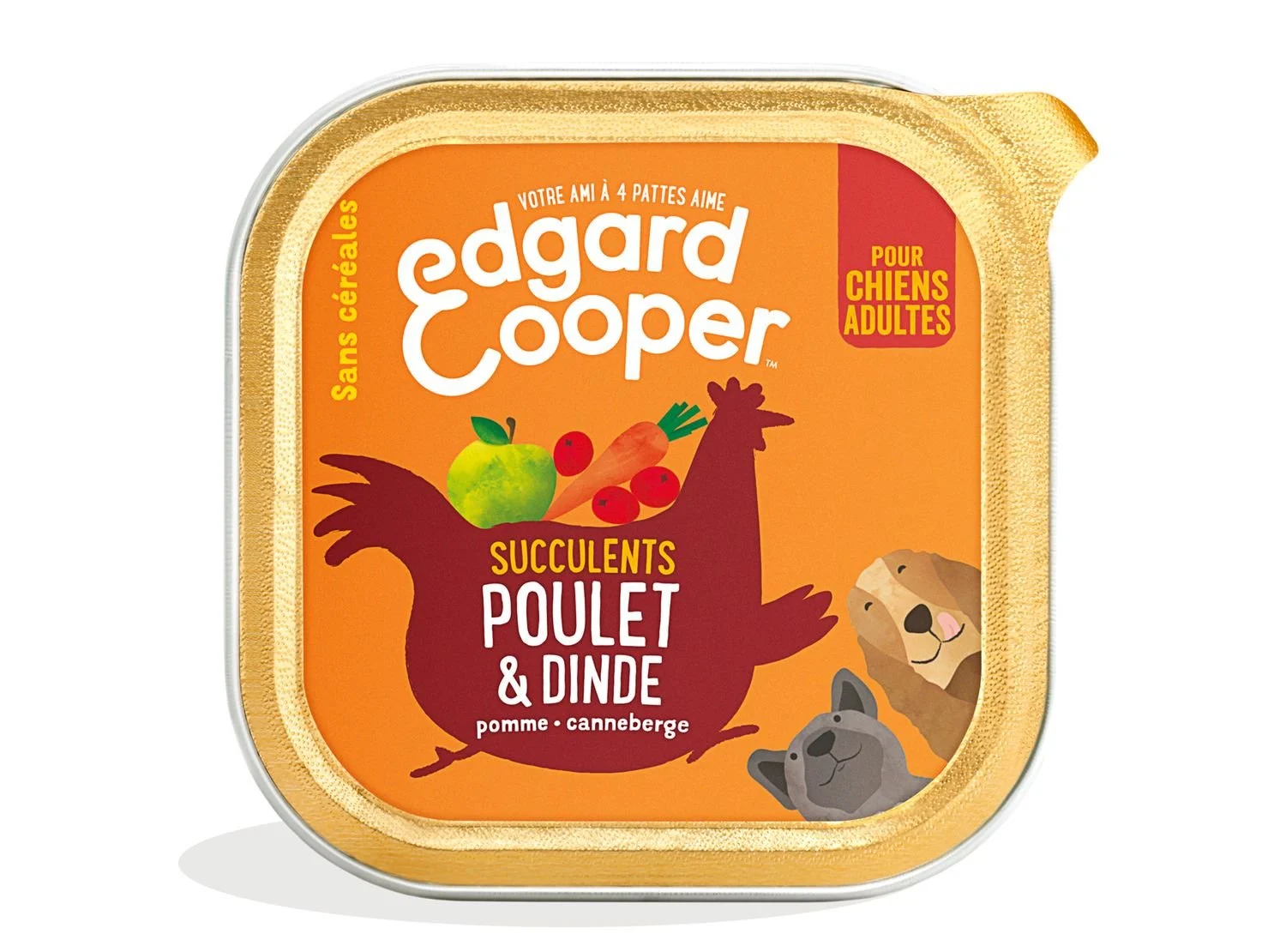 Edgard & Cooper - Barquette au Poulet et Dinde pour Chien - 150g