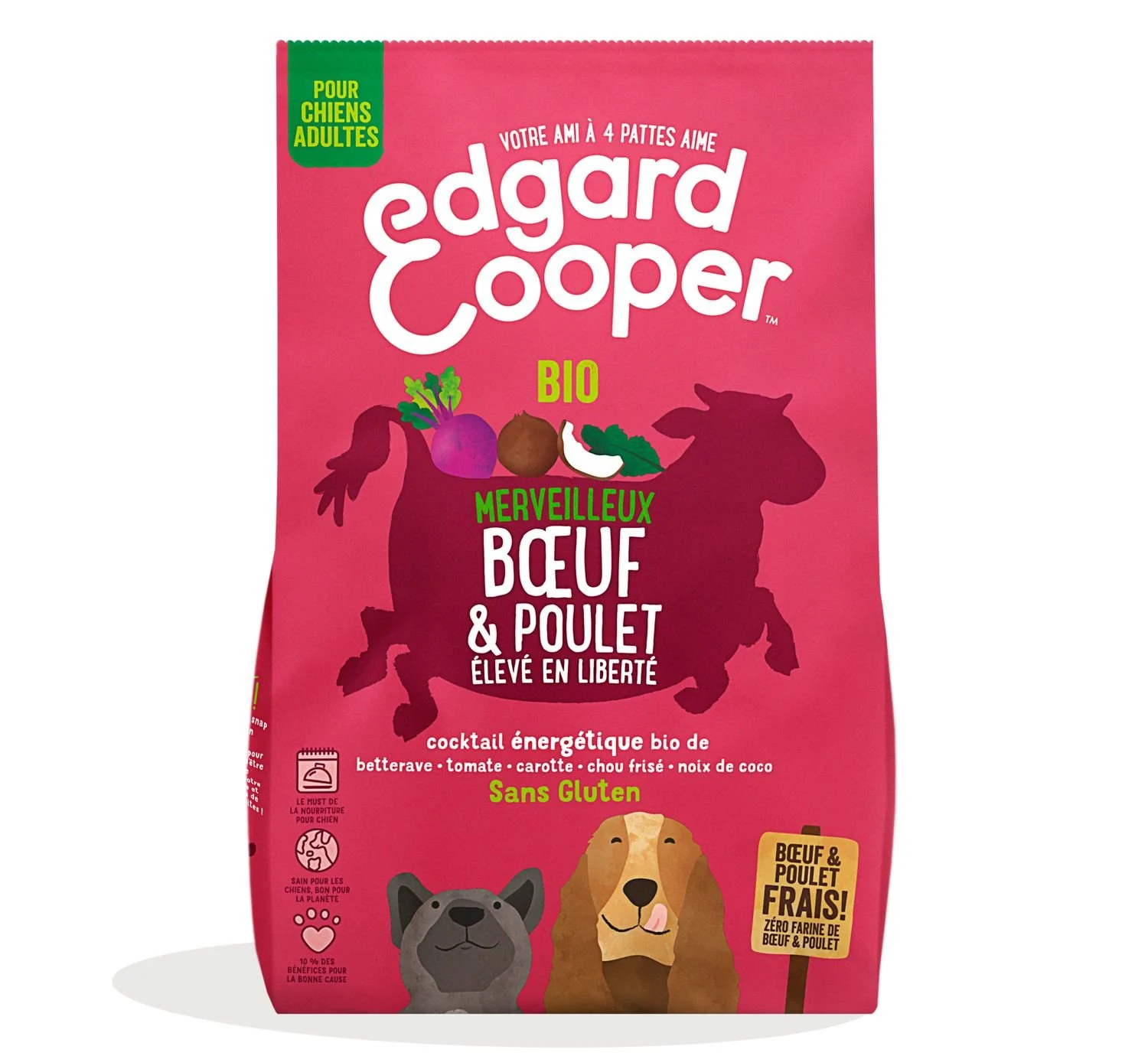 Edgard & Cooper - Croquettes BIO au Bœuf et Poulet pour Chien