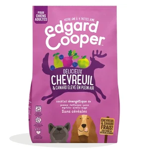 Edgard & Cooper - Croquettes Naturelles Adulte sans Céréales au Chevreuil et Canard frais pour Chien - 12Kg