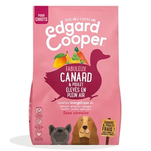 Edgard & Cooper - Croquettes Naturelles sans Céréales Canard et Poulet frais pour Chiot - 12Kg