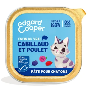 Edgard & Cooper - Pâtée au Cabillaud et Poulet pour Chaton - 85g