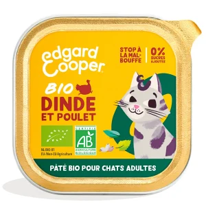 Edgard & Cooper - Pâtée BIO Dinde et Poulet pour Chat - 85g