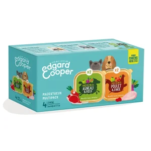 Edgard & Cooper - Pâtée Multipack 2 Saveurs pour Chiens - 4x300g