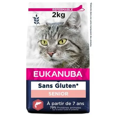 Eukanuba Senior Grain Free riche en saumon pour chat