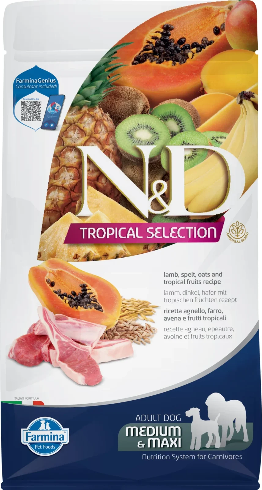 Farmina – Moyen/Grand Chien – N&D – Tropical Selection – Agneau
