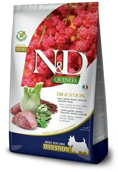 Farmina N&D Quinoa Digestion Adult Mini croquettes pour chien agneau (2,5 kg) au meilleur prix sur fr