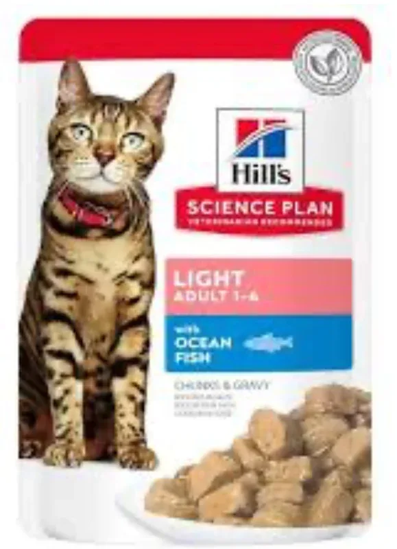 Feline adult light poisson sachet repas (85 g) – Hill’s J’ai plus de croquettes