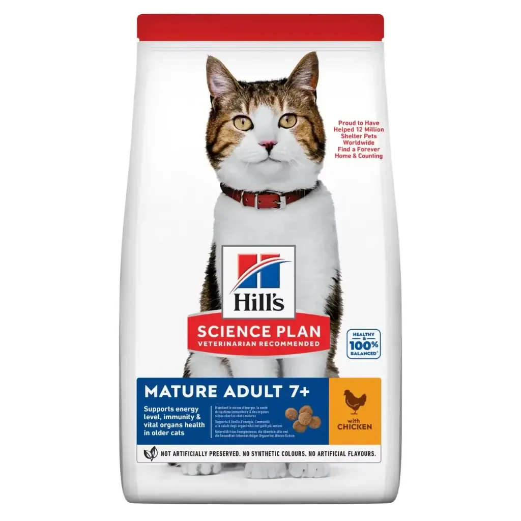 Feline Mature Adult 7+ au poulet (1.5 kg) – Hill’s Science Plan J’ai plus de croquettes
