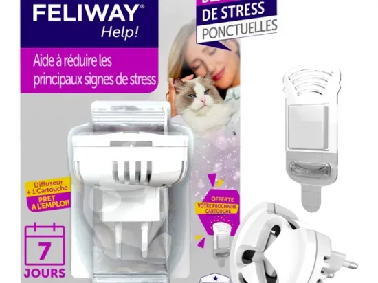 FELIWAY Help! – Anti-stress pour chat – Kit complet (diffuseur + rechage) – 7 jours – Fabriqué en France Animal