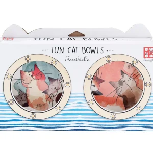 Ferribiella - Etui 2 Bols Aquarelle pour Chats - 390mlx2