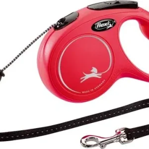Flexi Laisse à enrouleur New Classic Corde Rouge, Medium- 5 mètres Animal