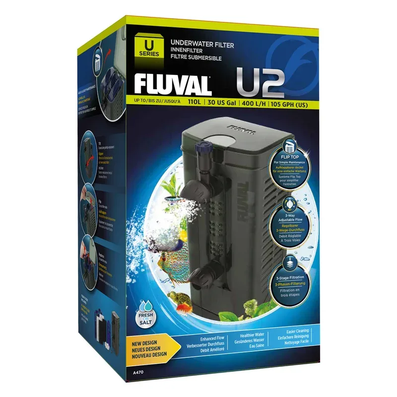 FLUVAL U2 Filtre Submersible 30G pour Aquarium