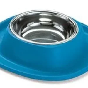 Freedog Grand mangeoire en silicone en acier inoxydable bleu – France