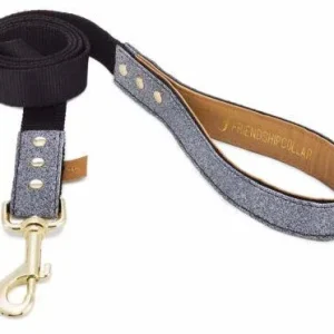 FriendshipCollar Laisse Sparkling Pup – Glitter Silver 4ft Leash – France