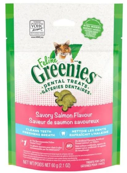 Gâterie dentaire pour chat au saumon, Feline Greenies