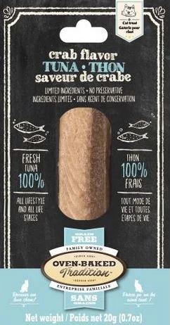Gâterie pour chat, filet de thon à saveur de crabe, Oven-Baked 20g (0.7oz)