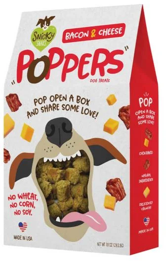 Gâterie pour chiens au bacon et fromage, Poppers Snicky Snaks 10oz