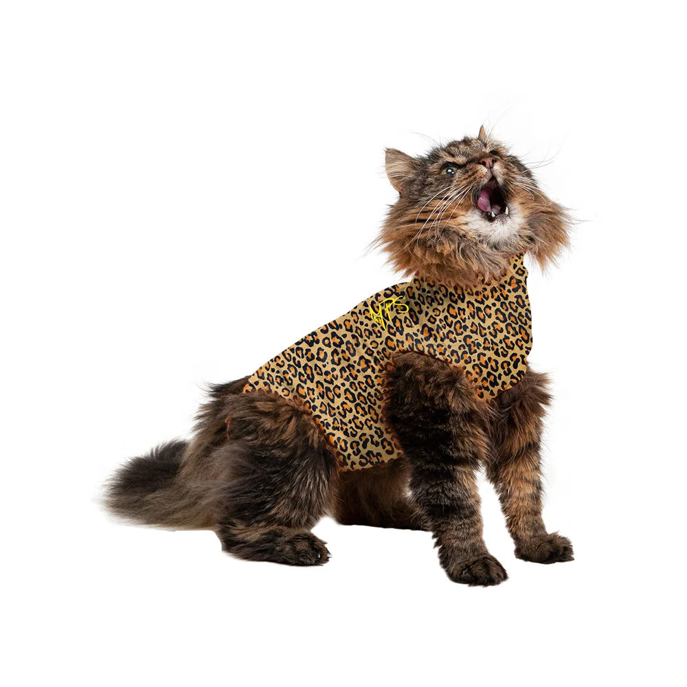 Gilet de Protection Medical Pet Shirt Chat Imprimé Léopard