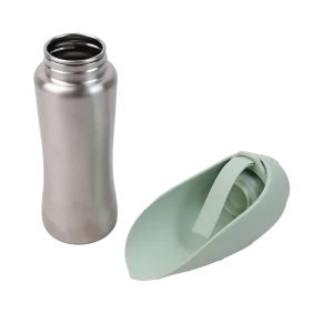 Gotoo - Gourde de voyage en Inox avec Ecuelle en Silicone pour Chiens - 500ml