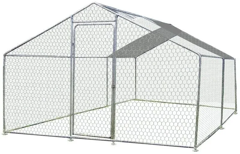 habrita Enclos poulailler grillagé en acier galvanisé 12 m² (ENC304025GJM) au meilleur prix sur fr