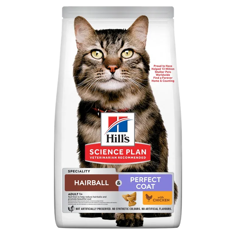 Hairball & Perfect Coat – Croquettes pour Chat Adulte – au Poulet Hill’s Science Plan